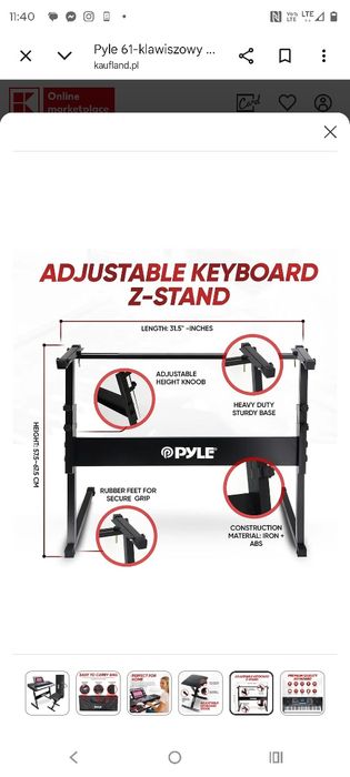 Pianino keyboard PYLE jak nowy polecam