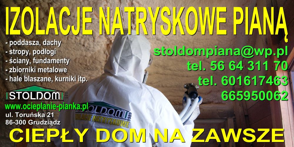 Ocieplanie pianką Izolacje natryskowe pianą PUR Ocieplanie poddasza