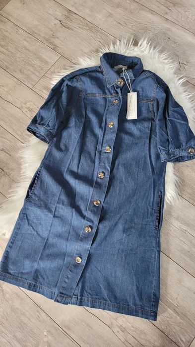 Rue paris jeansowa sukienka nowa na guzki M 38
