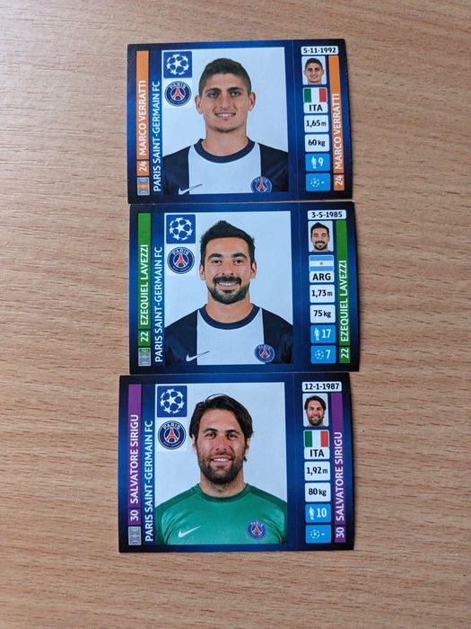 Колекційні картки Panini PSG ЛЧ 2014