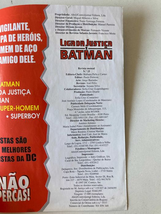 Zero Hora: Liga da Justiça e Batman Nº25 HQ Banda desenhada PT/PT