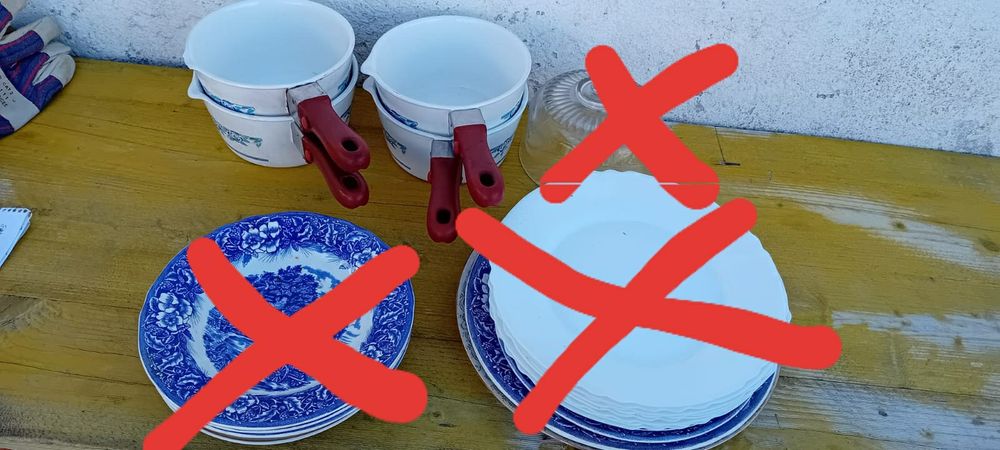 Peças de loiça para despachar