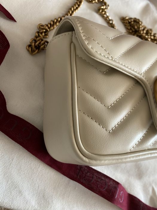 Gucci Marmont super mini biała ideał