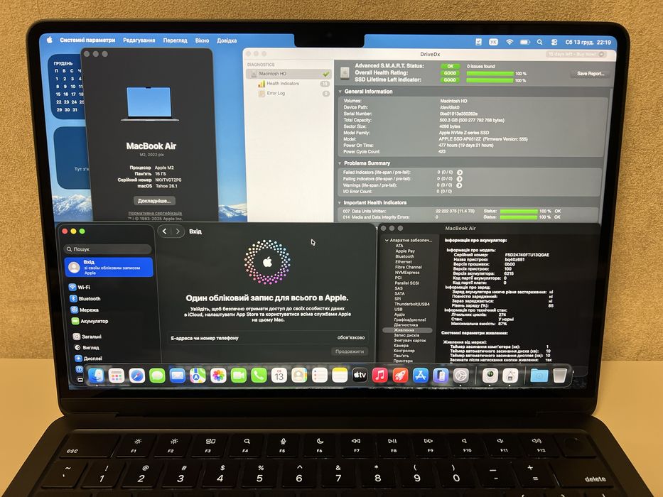 MacBook Air M2 16/512gb. 8CPU/10GPU. Идеальное состояние.