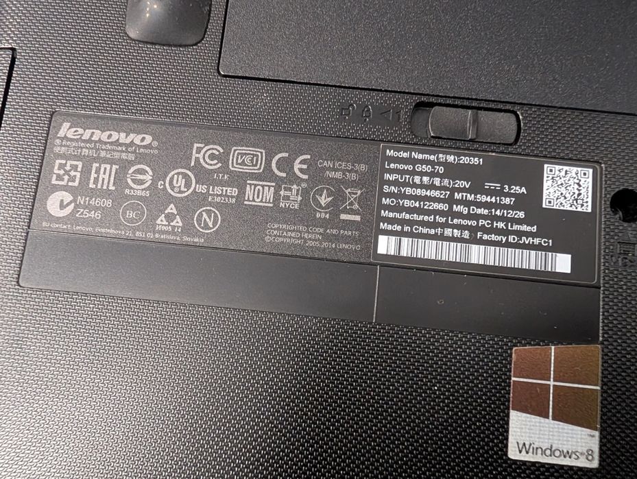 Laptop Lenovo G50-70 wersja 20351 ekran notebook + ładowarka
