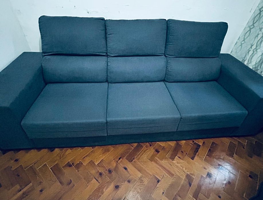 Sofá Chaise Longe, Poltrona, 2 Puffs