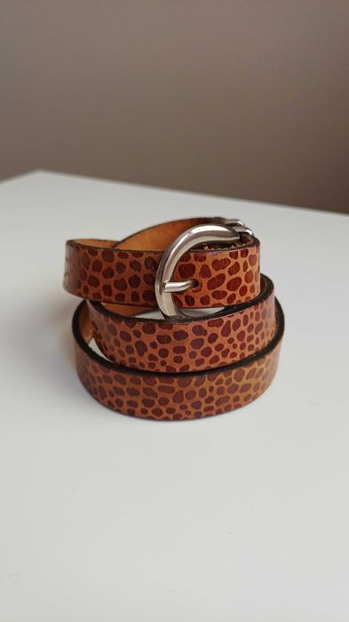 Skórzany pasek w cętki 80-85 cm