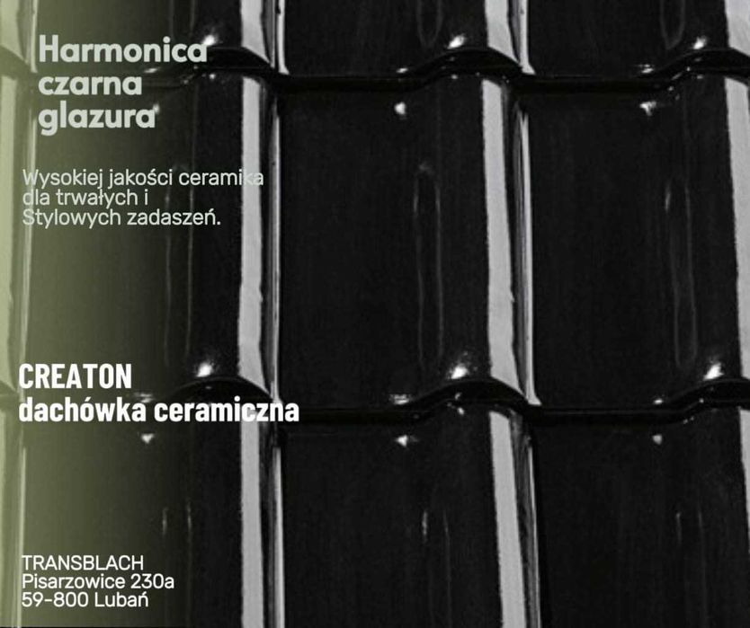 Dachówka ceramiczna Harmonica czarna glazura, CENA ZA SZTUKĘ