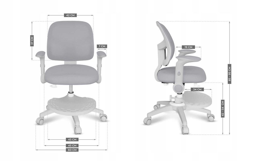 Krzesło obrotowe DZIECIĘCE Mark Adler Junior 5.0 podnóżek podłokietnik