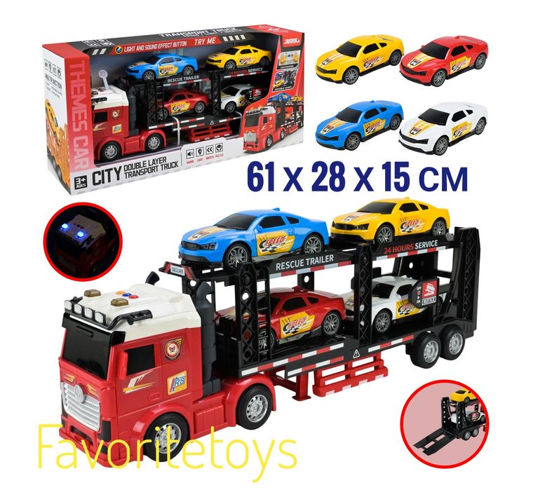 Трейлер с машинками в ассортименте