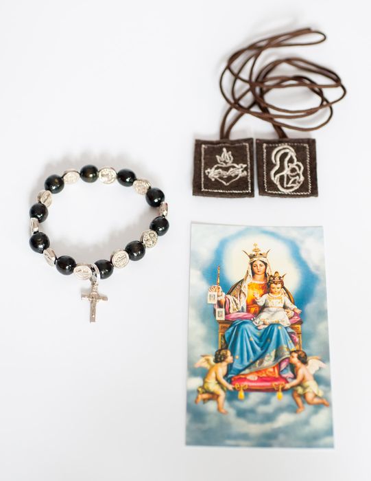 SZKAPLERZ SUKIENNY KARMELITAŃSKI+ bransoletka dziesiątka różańca