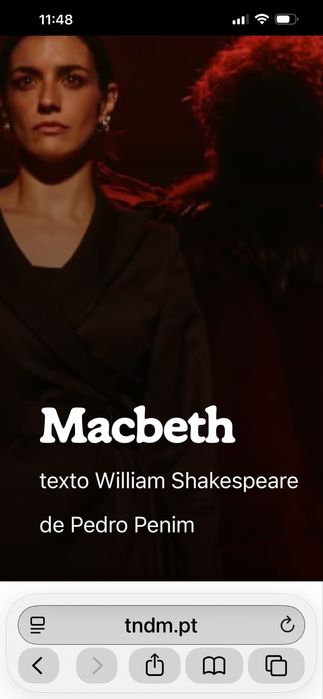3 Bilhetes 26/9 19:00 Macbeth. Teatro D Maria II plateia.                        .