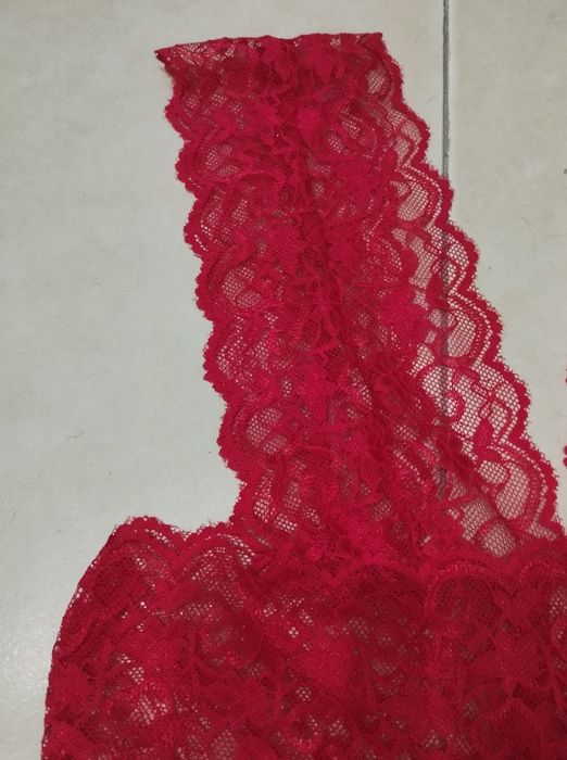 Body rendado vermelho novo