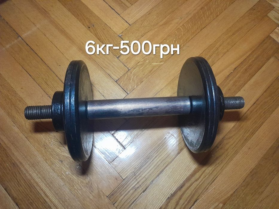 Гири 24(22) гантель 16. одна 6кг штанга 16