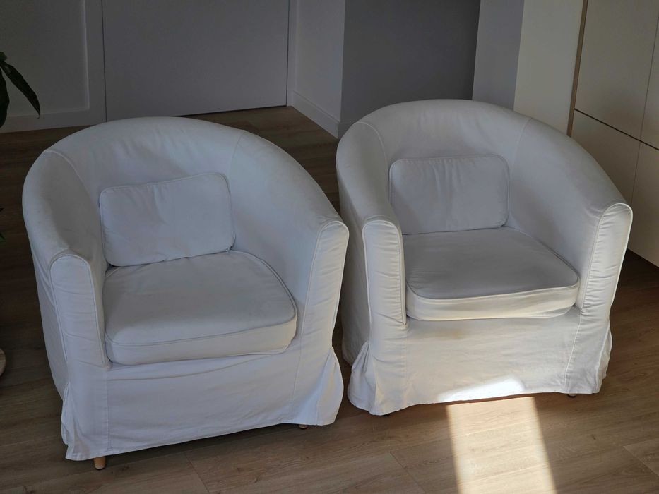 2 białe fotele IKEA