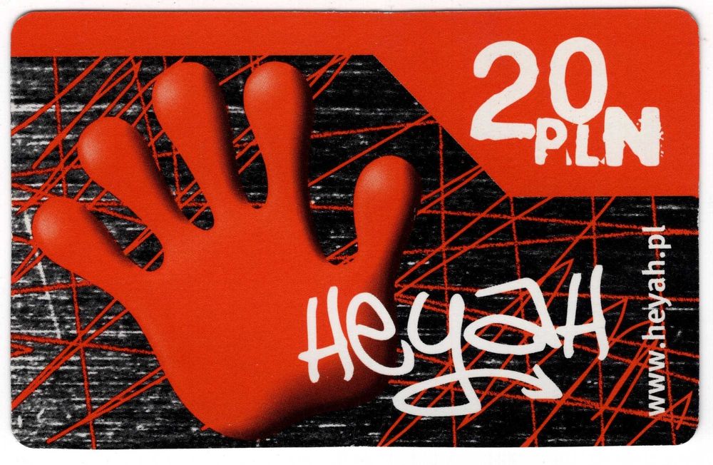 Kolekcjonerska karta zdrapka Heyah 20 PLN retro gsm z 2006 roku pamiątka