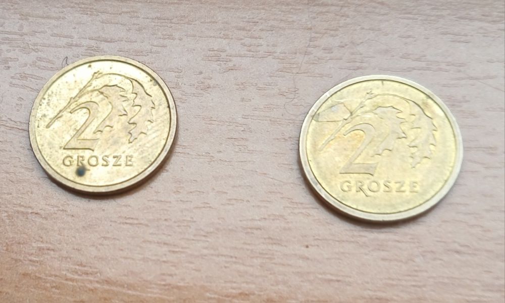 Moneta-wyprzedaż- 2gr-destrukt+mennica-znak krzyża