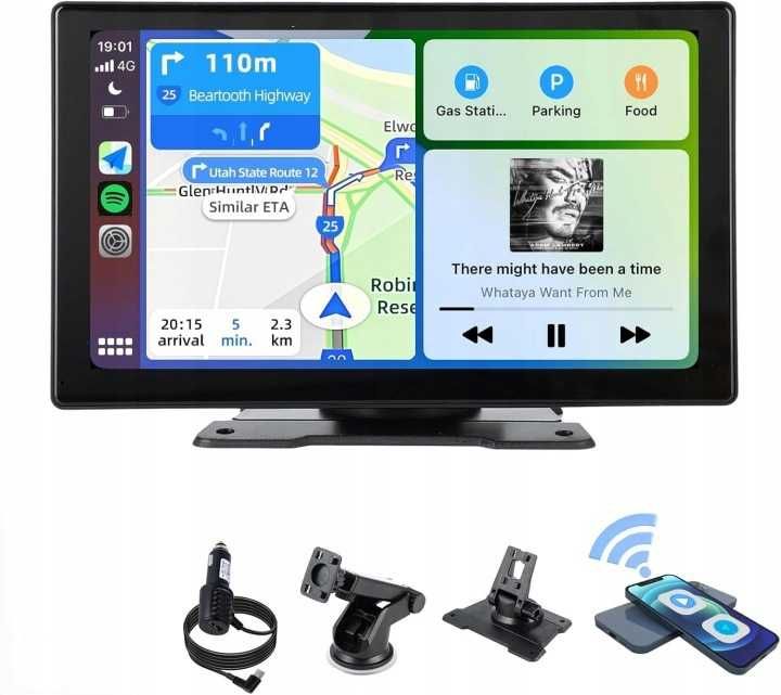 Plimpton 9" Ekran Samochodowy CarPlay/Android Auto Bezprzewodowy