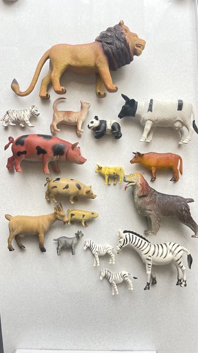 Фигурки животных собаки далматинец корова детская игрушка зебра тигр