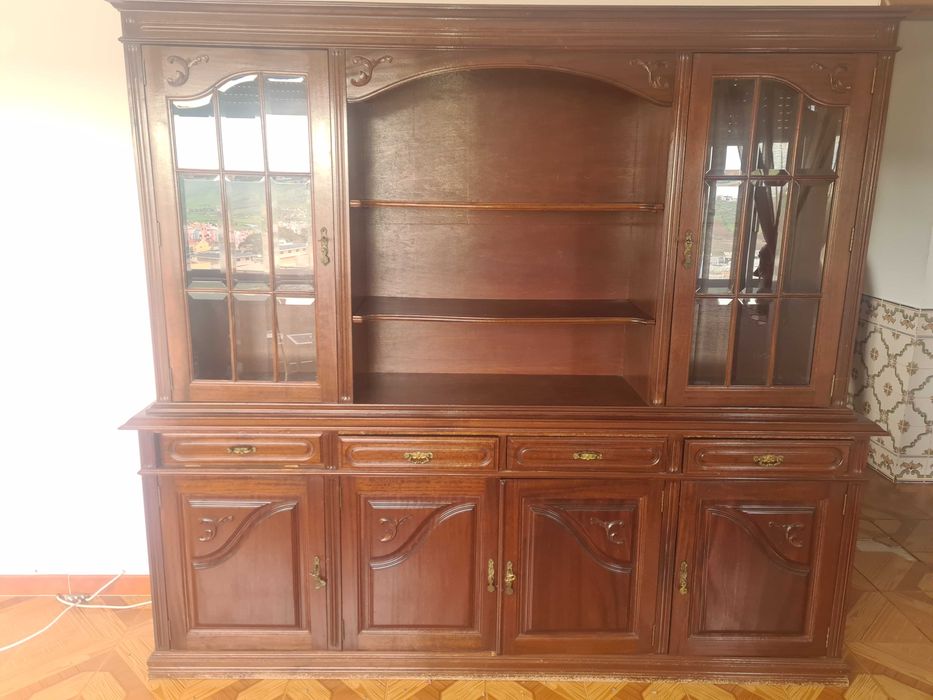 Estante anos 90 ; Conjunto 2 elementos em vidro e madeira