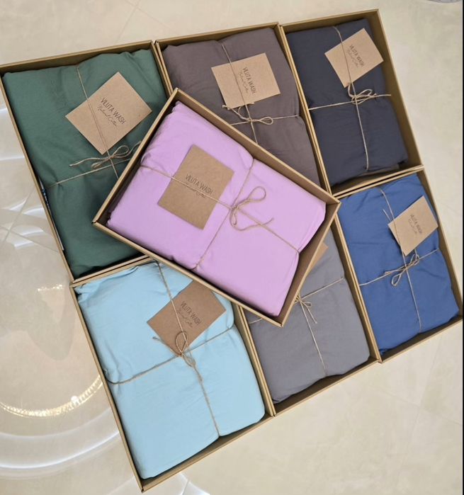 Однотонні комплекти Сатин Wash (варена бавовна).TM Viluta. 
(варена ба