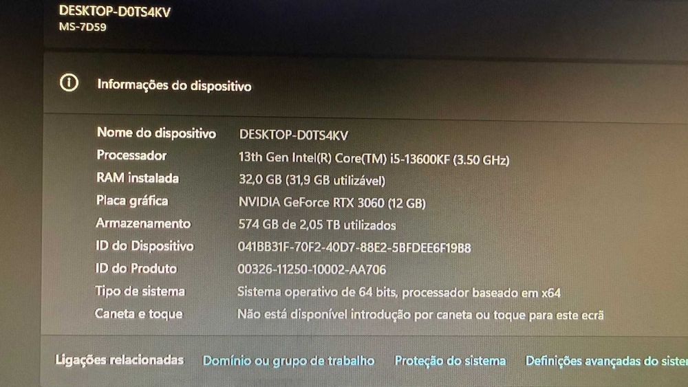 PC Gaming i5-13600KF + RTX 3060 12GB + 32GB RAM