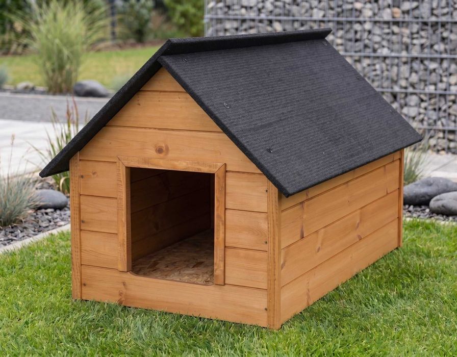 NOWA Buda Dla PSA Ocieplana L 101x69x69 Cm Drewniana Sosnowa Buda Zimowa Dla Średniego PSA Domek Legowisko Kojec Teak