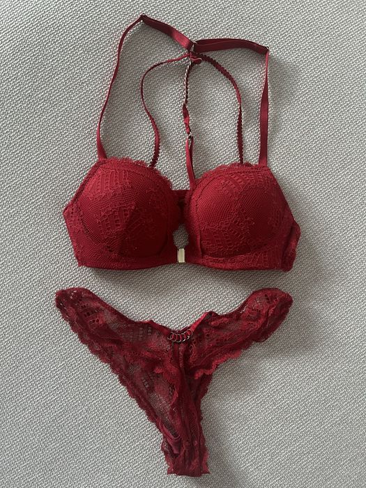 Intimissimi – komplet bielizny, koronka, czerwony