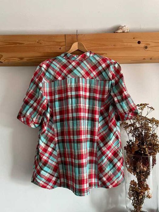 Koszula, w kratę elegancka bawełniana do pracy plus size 3XL/46