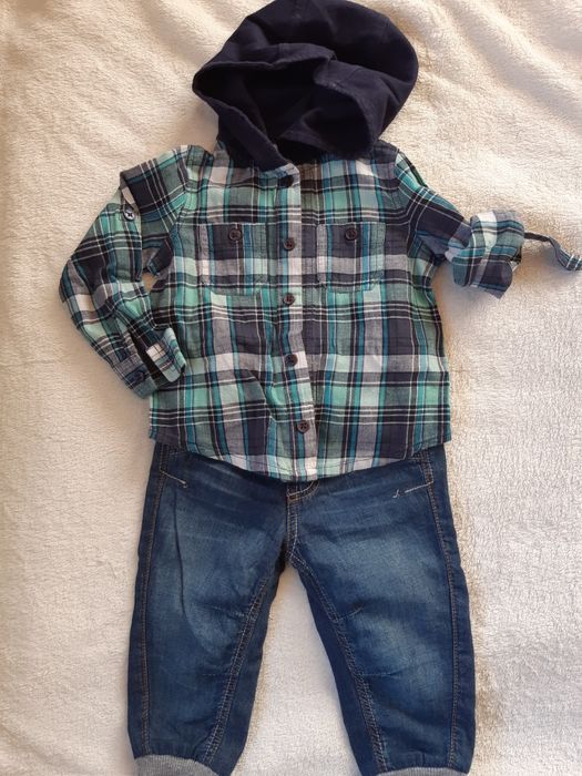 Spodnie joggery 6-9 mc, ocieplane GEORGE 68-74