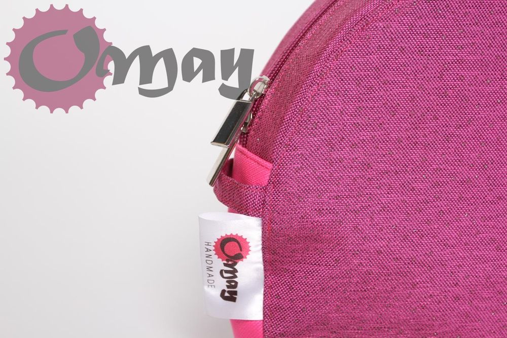 Różowy organizer do OBAG MOON LIGHT len róż brokat 2 kieszenie OMAY