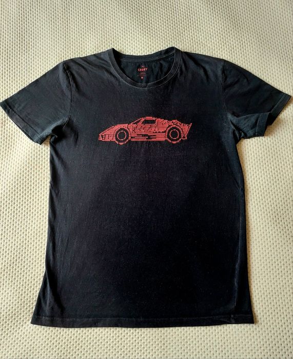 Czarny t-shirt męski bluzka z krótkim rękawem - M