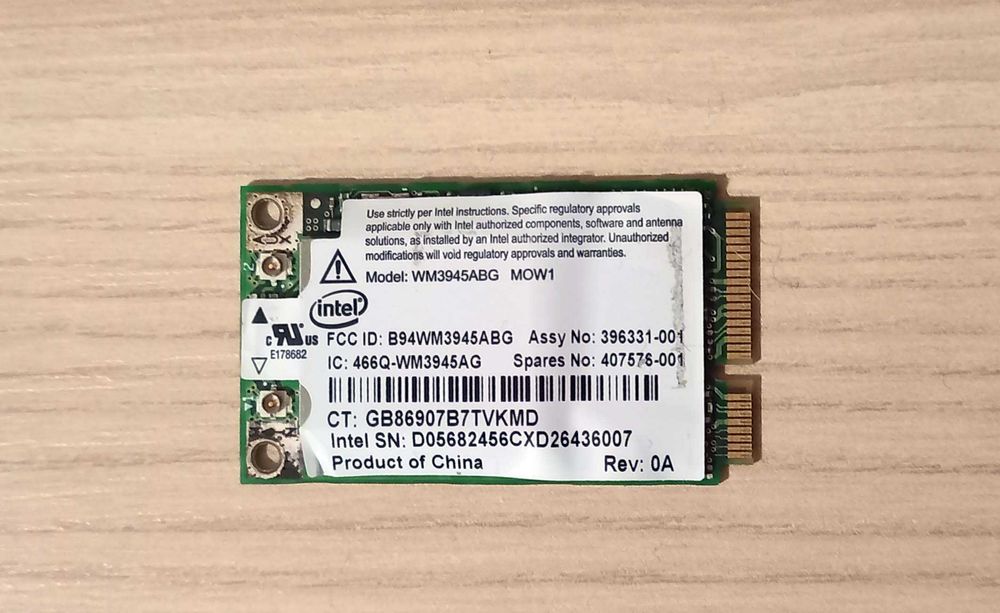 Wi-Fi, WiFi карта WM3945ABG MOW1 Intel Pro Wireless Card mini PCI-E: 43 ...