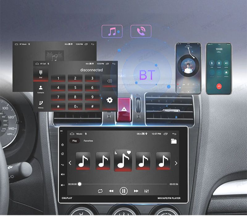 RÁDIO GPS 9'' ANDROID 13 UNIVERSAL 1 DIN 4GB+64GB
