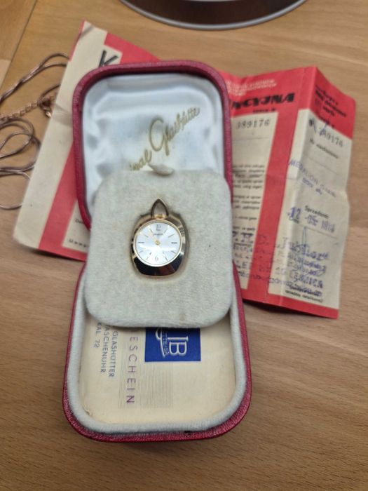 Rzadki unikalny zegarek naszyjnik *Glashutte*