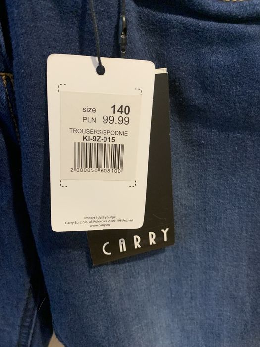 Jeansy NOWE Z METKĄ Carry roz 140