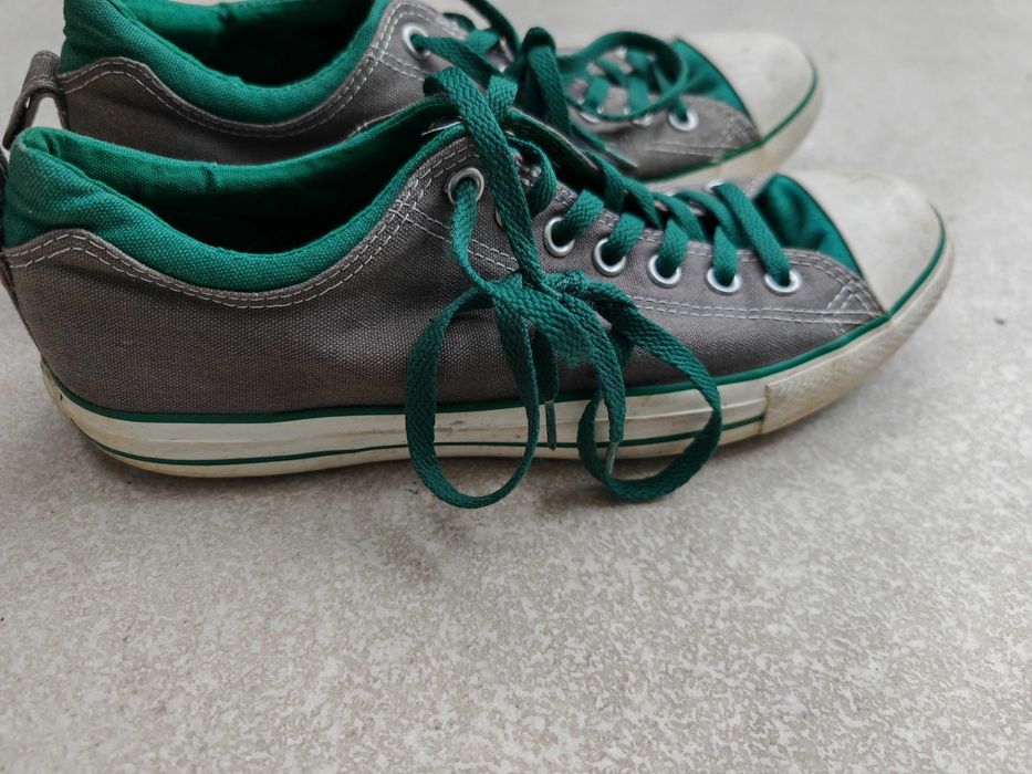 Converse cinzentas e verde esmeralda — tamanho 42