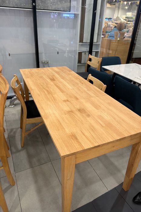 NOWY! DREWNIANY, rozkładany stół 120-180 cm+4 MIĘKKIE krzesła, OKAZJA!