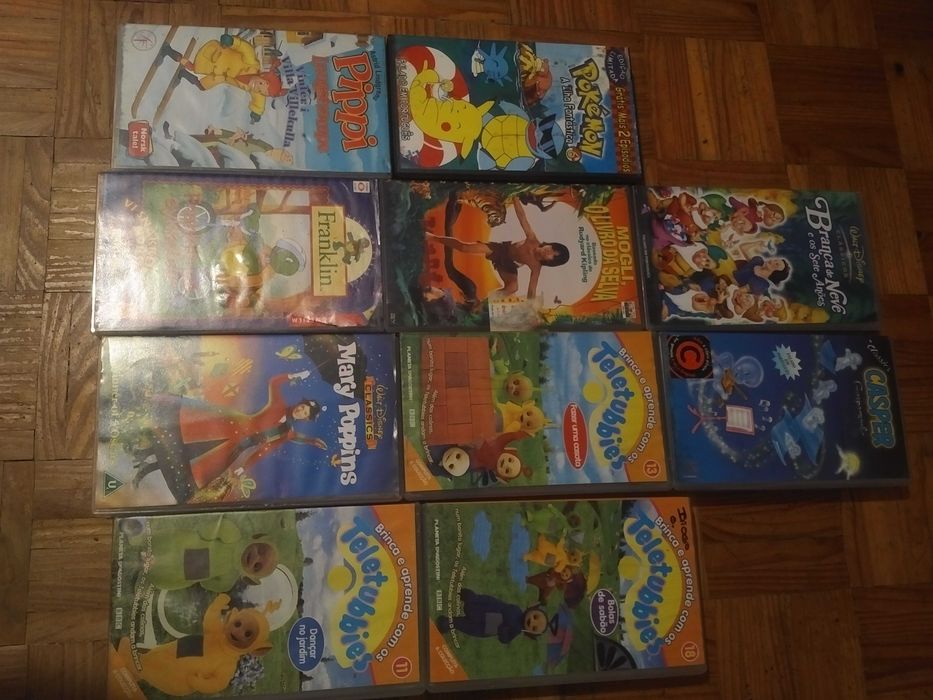 10 cassetes vhs desenhos animados