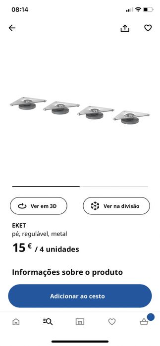Ikea EKet armário (cinza claro) com pés