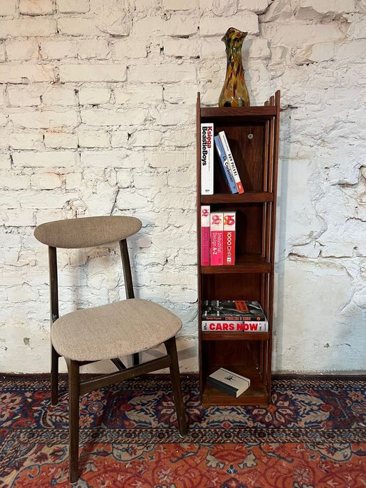 Wąska etażerka mala biblioteczka prl vintage retro