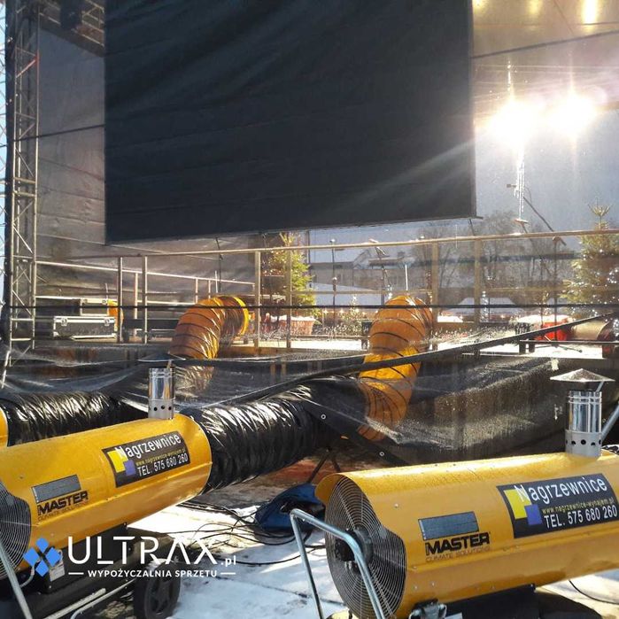 Ogrzewanie sceny i obiektów – wynajem nagrzewnice promienniki