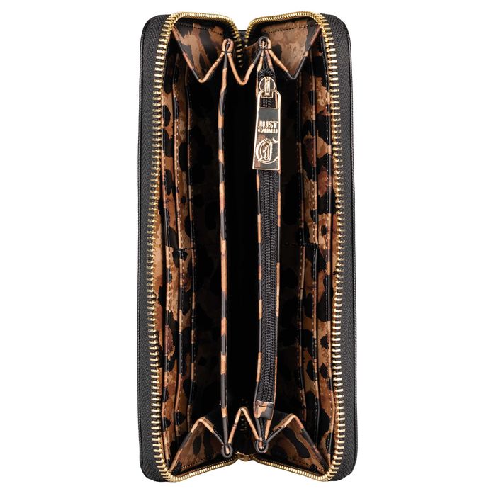 JUST CAVALLI markowy damski portfel pojemny BLACK