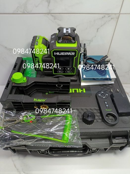 Лазерний рівень Huepar W04CG 4D 16 ліній (зелений промінь) (W04CG)