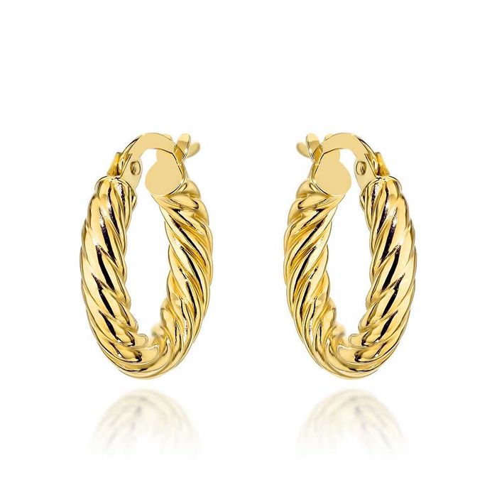 Złote Kolczyki Koła/Błyszczące/Bigiel/Próba 585 Wysyłka/Kurier/Sklep