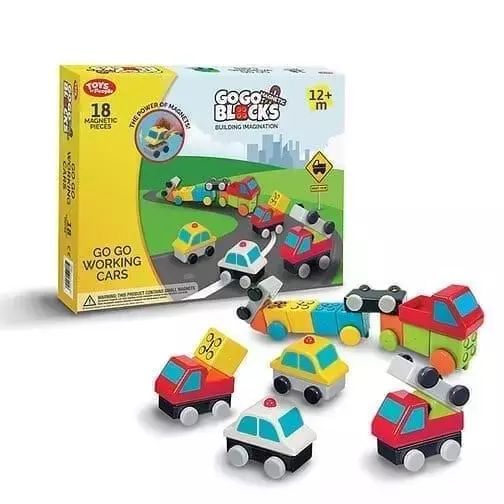 Klocki Magnetyczne Ruchome Samochody 18El. Nowy Produkt