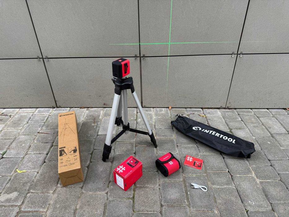 Лазерний рівень Shijing 2D Зелений + Штатив 1.15м Додатково перехідник