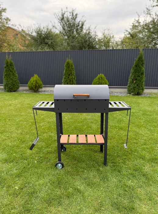 Мангал з кришкою для барбекю та решіткою для гриля метал 4 мм
