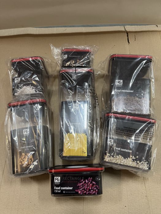 Набір ємностей для сипучих Rectangle/Square Flamberg Premium на 7 штук