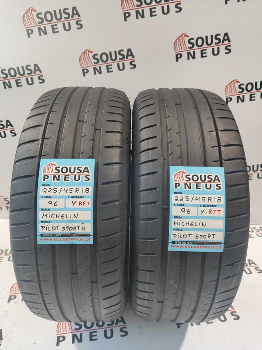 2 pneus semi novos 225-45R18 RFT Michelin  - Oferta dos Portes
